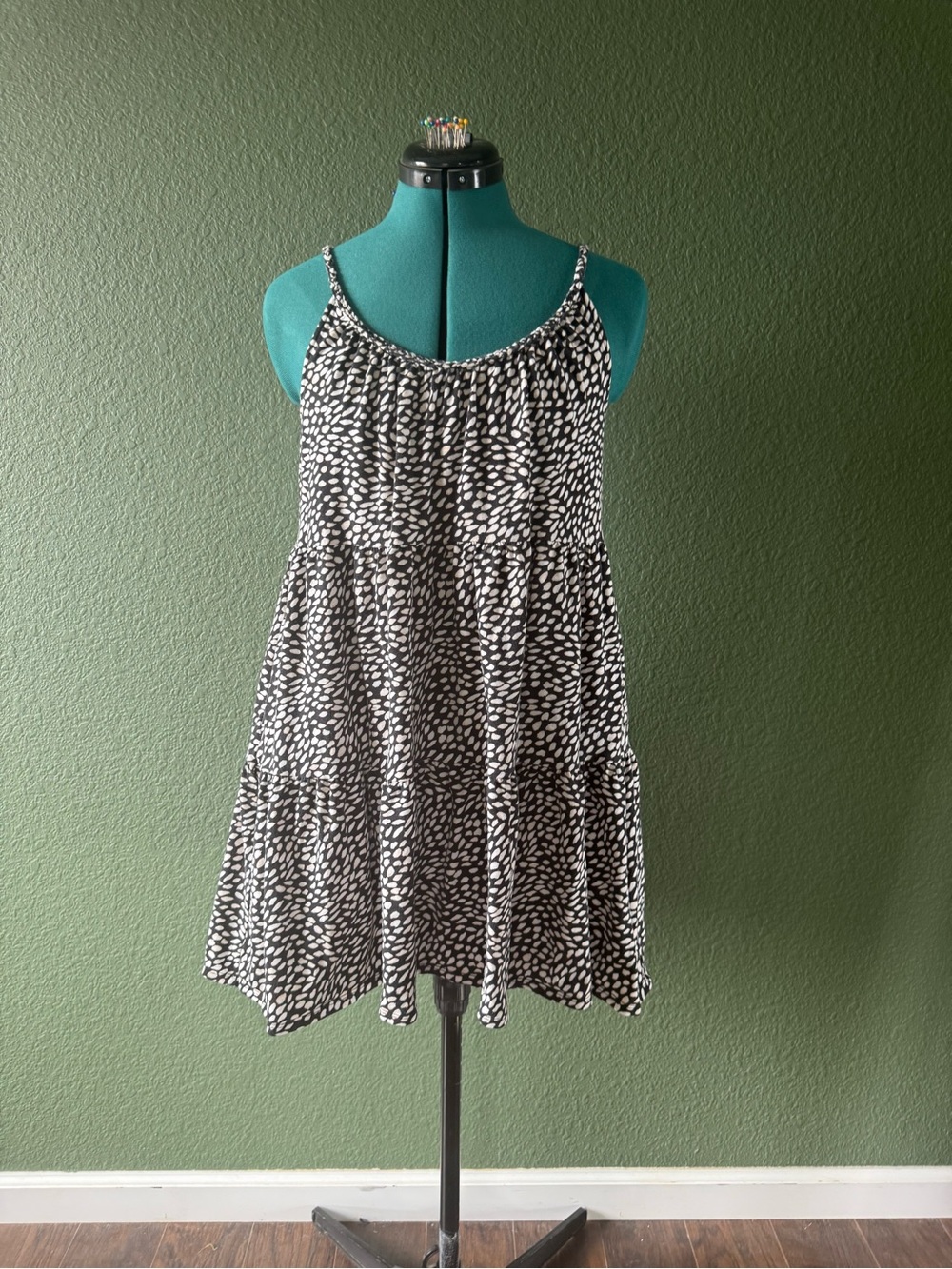 Old Navy Black and White Printed Mini Dress